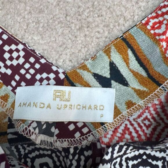 EUC Amanda Uprichard Silk Aztec Print Spaghetti Strap Dress w/ Pockets Size XS/P - Picture 5 of 6